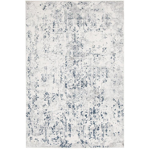 Elizabeth 332 White Blue Grey Abstract Patterned Modern Rug - Rugs Of Beauty - 1