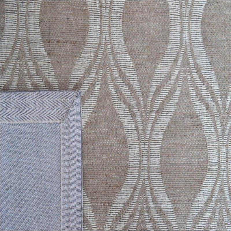 Flatweave Patterned Jute Durrie Rug - Kerla 1031 - Natural - Rugs Of Beauty