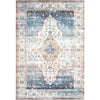 Audin 116 Blue Multi Coloured Bohemian Style Machine Washable Modern Rug - Rugs Of Beauty - 1