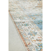Audin 116 Blue Multi Coloured Bohemian Style Machine Washable Modern Rug - Rugs Of Beauty - 6