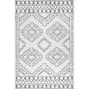 Audin 117 White Black Monochrome Tribal Style Machine Washable Modern Rug - Rugs Of Beauty - 1