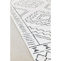 Audin 117 White Black Monochrome Tribal Style Machine Washable Modern Rug - Rugs Of Beauty - 6