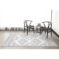 Audin 117 White Black Monochrome Tribal Style Machine Washable Modern Rug - Rugs Of Beauty - 3