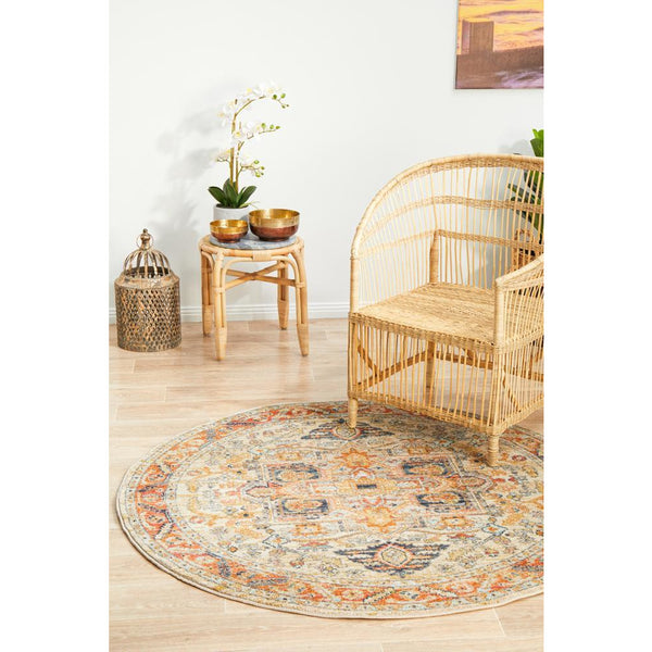 Tivoli 2773 Rust Multi Colour Transitional Round Rug - Rugs Of Beauty - 2