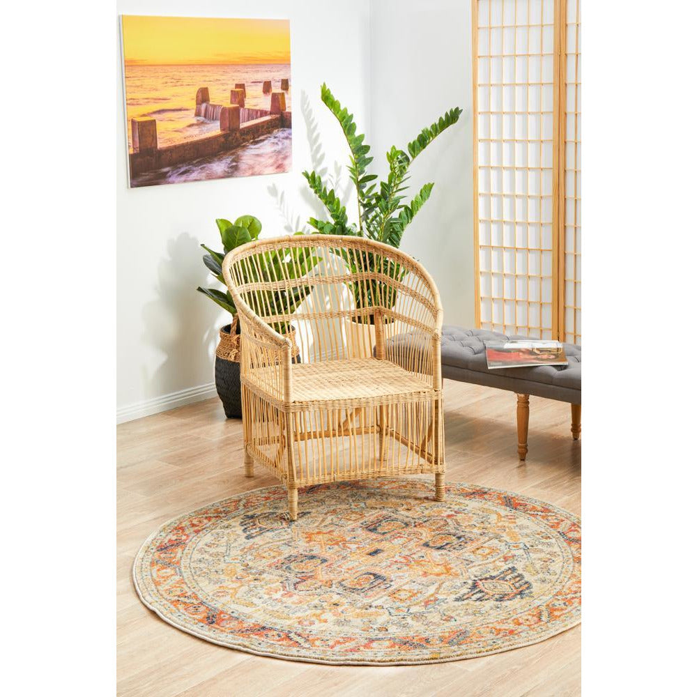 Tivoli 2773 Rust Multi Colour Transitional Round Rug - Rugs Of Beauty - 3