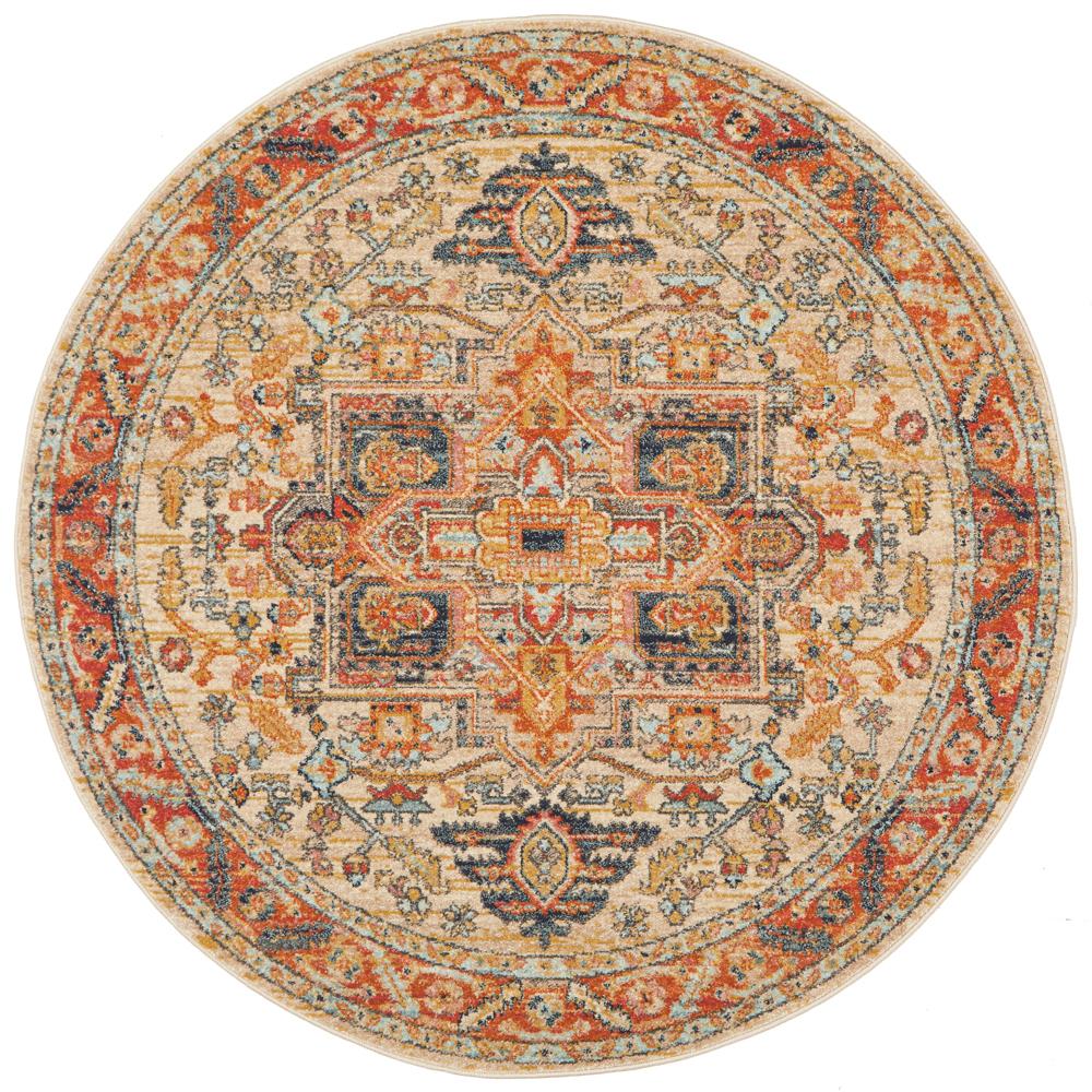 Tivoli 2773 Rust Multi Colour Transitional Round Rug - Rugs Of Beauty - 1