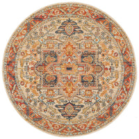 Tivoli 2773 Rust Multi Colour Transitional Round Rug - Rugs Of Beauty - 1