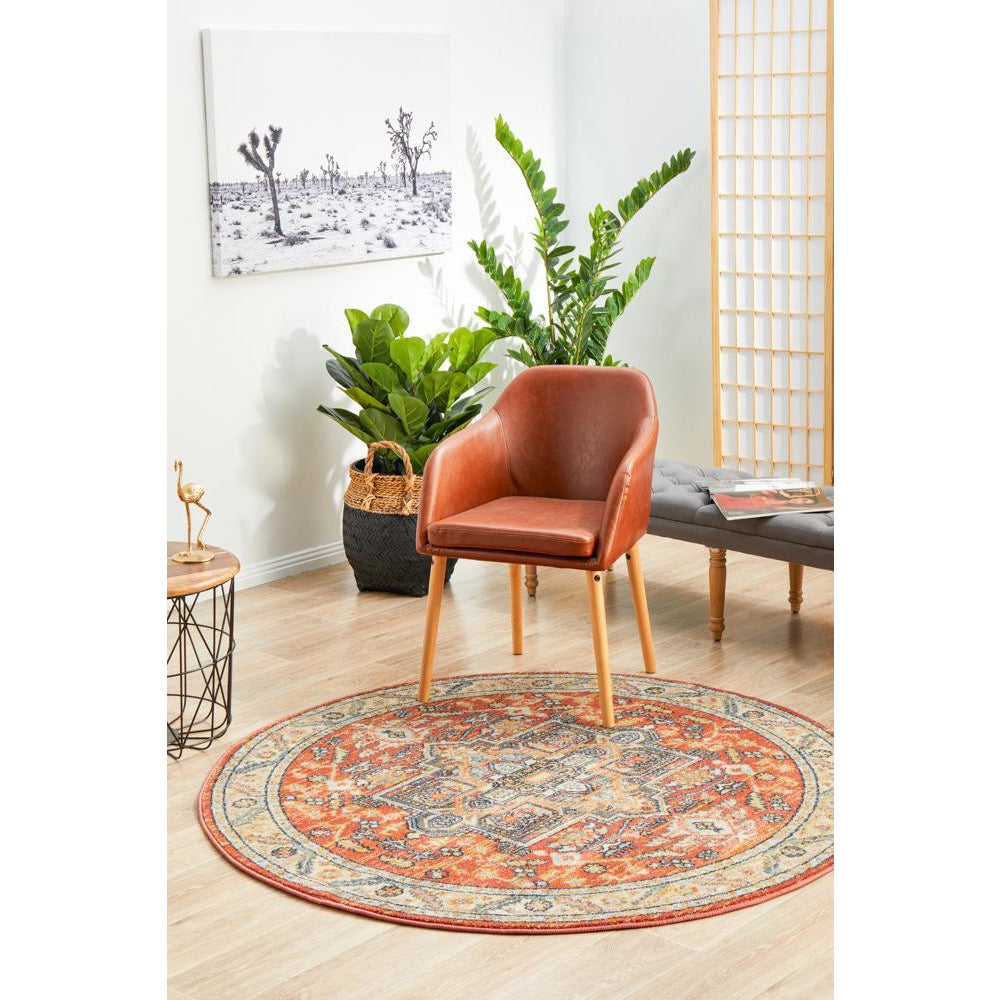 Tivoli 2773 Terracotta Multi Colour Transitional Round Rug - Rugs Of Beauty - 3