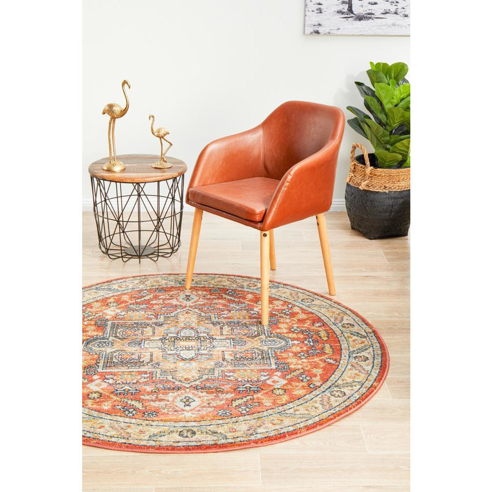 Tivoli 2773 Terracotta Multi Colour Transitional Round Rug - Rugs Of Beauty - 4