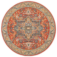 Tivoli 2773 Terracotta Multi Colour Transitional Round Rug - Rugs Of Beauty - 1