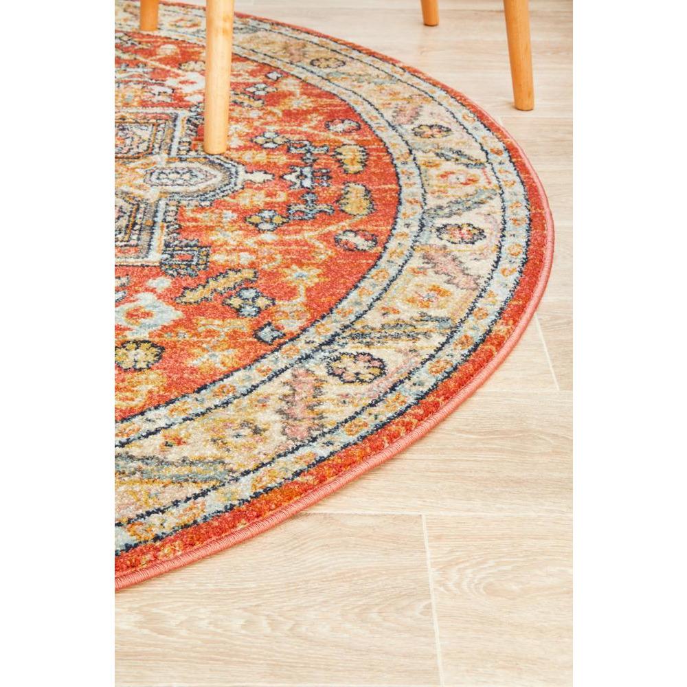 Tivoli 2773 Terracotta Multi Colour Transitional Round Rug - Rugs Of Beauty - 6