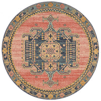 Tivoli 2775 Rose Blue Multi Colour Transitional Round Rug - Rugs Of Beauty - 1
