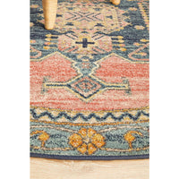 Tivoli 2775 Rose Blue Multi Colour Transitional Round Rug - Rugs Of Beauty - 6