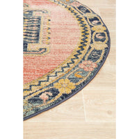 Tivoli 2775 Rose Blue Multi Colour Transitional Round Rug - Rugs Of Beauty - 7