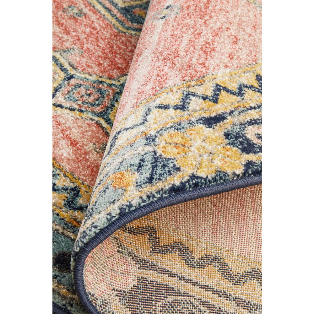 Tivoli 2775 Rose Blue Multi Colour Transitional Round Rug - Rugs Of Beauty - 9
