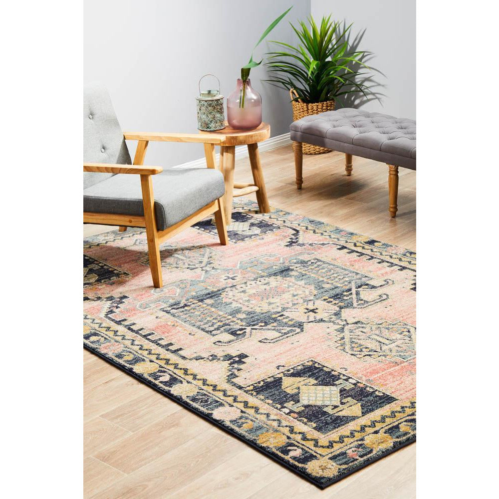 Tivoli 2775 Rose Blue Multi Colour Transitional Rug - Rugs Of Beauty - 3