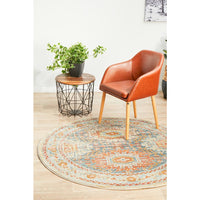 Tivoli 2776 Blue Terracotta Multi Colour Transitional Round Rug - Rugs Of Beauty - 2