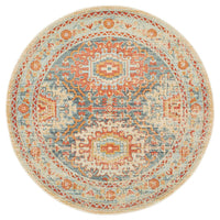 Tivoli 2776 Blue Terracotta Multi Colour Transitional Round Rug - Rugs Of Beauty - 1
