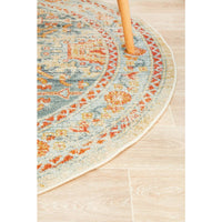 Tivoli 2776 Blue Terracotta Multi Colour Transitional Round Rug - Rugs Of Beauty - 7