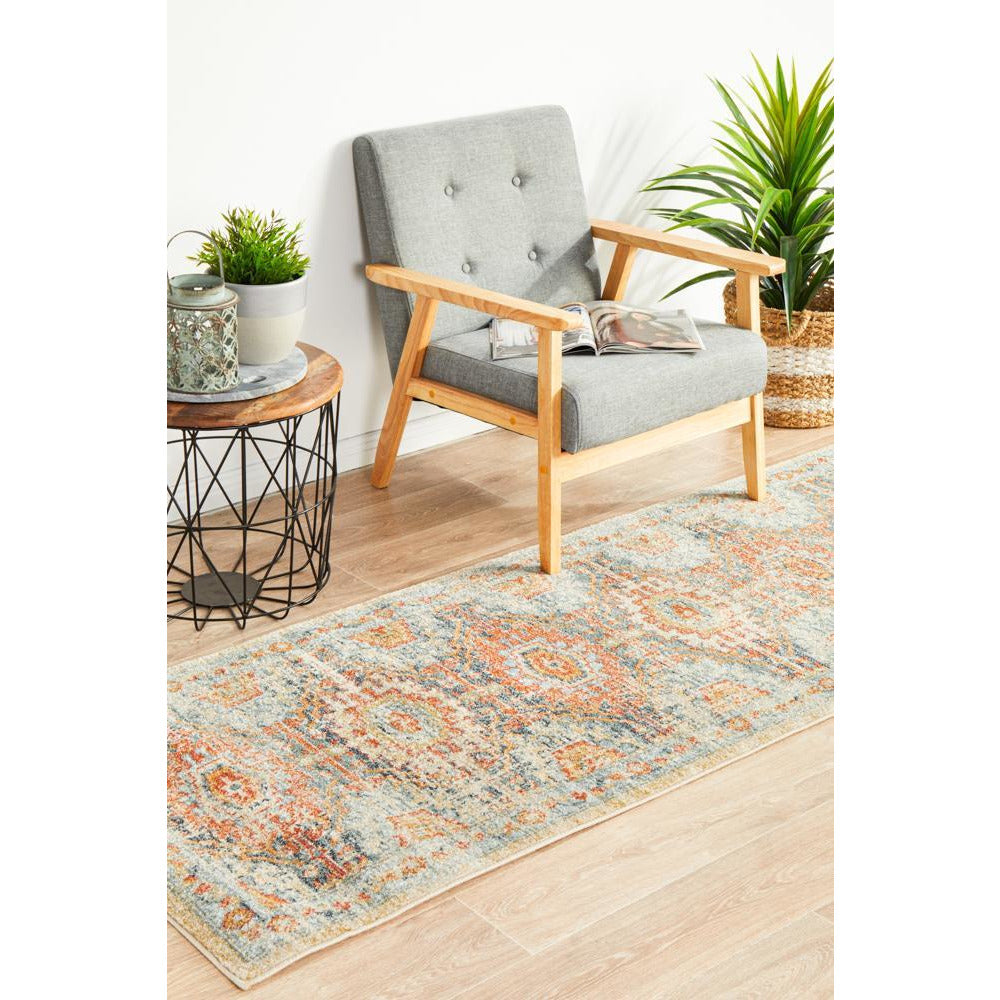Tivoli 2776 Blue Terracotta Multi Colour Transitional Runner Rug - Rugs Of Beauty - 3