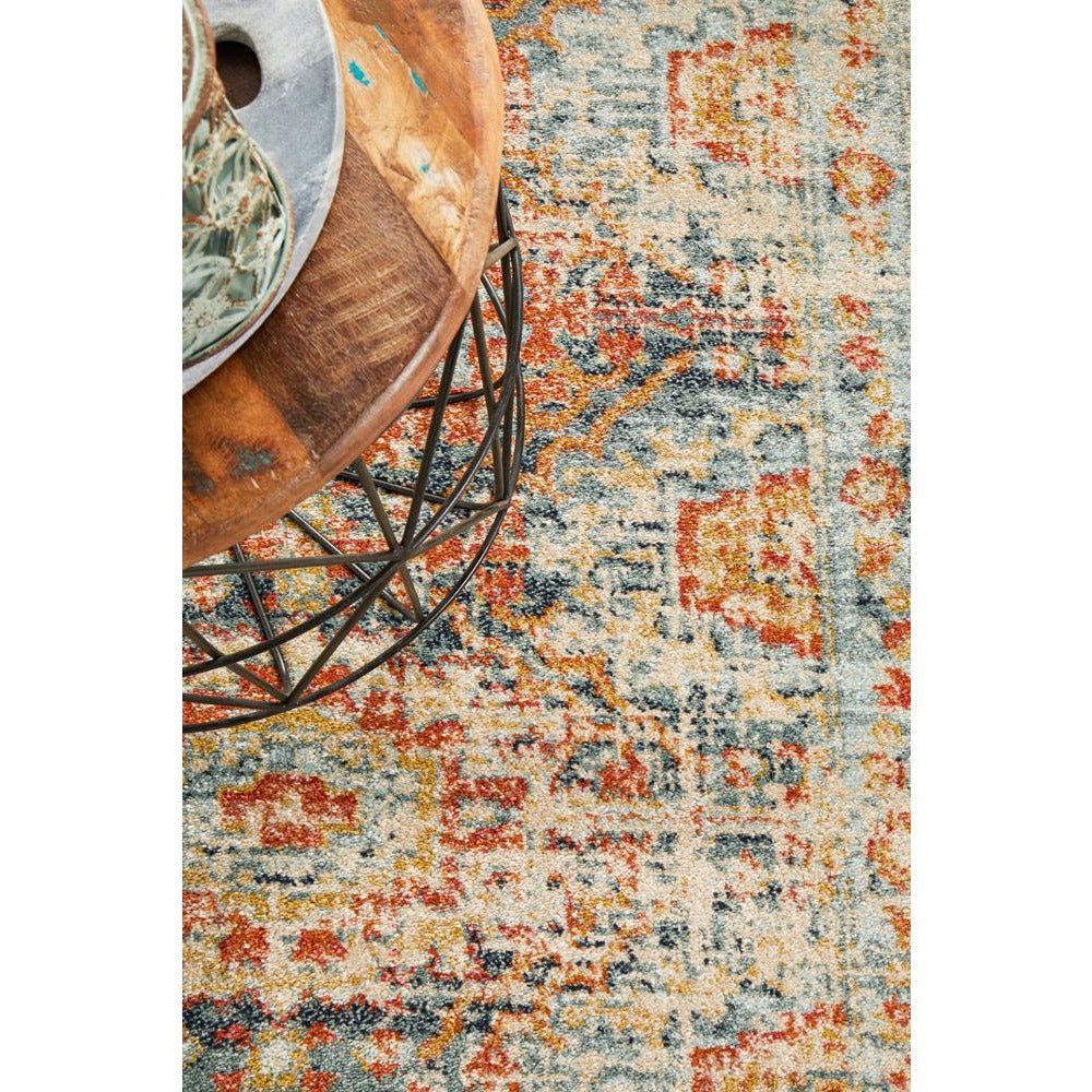 Tivoli 2776 Blue Terracotta Multi Colour Transitional Runner Rug - Rugs Of Beauty - 8