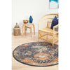 Tivoli 2777 Navy Blue Multi Colour Transitional Round Rug - Rugs Of Beauty - 2
