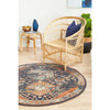 Tivoli 2777 Navy Blue Multi Colour Transitional Round Rug - Rugs Of Beauty - 4