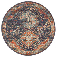 Tivoli 2777 Navy Blue Multi Colour Transitional Round Rug - Rugs Of Beauty - 1