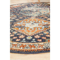 Tivoli 2777 Navy Blue Multi Colour Transitional Round Rug - Rugs Of Beauty - 6