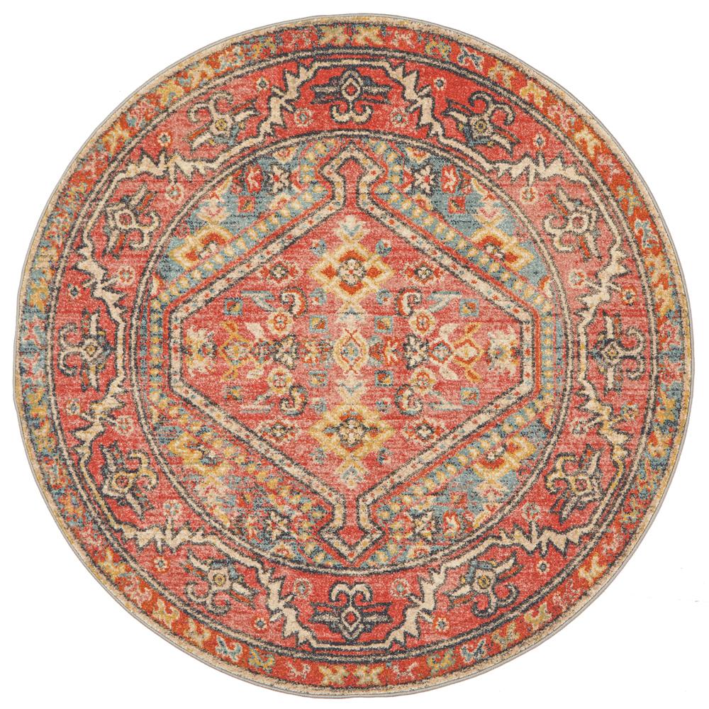 Tivoli 2779 Crimson Multi Colour Transitional Round Rug - Rugs Of Beauty - 1