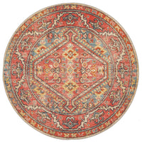 Tivoli 2779 Crimson Multi Colour Transitional Round Rug - Rugs Of Beauty - 1