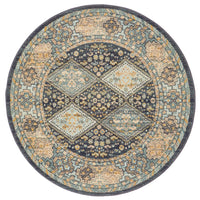 Tivoli 2780 Navy Blue Multi Colour Transitional Round Rug - Rugs Of Beauty - 1