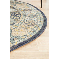 Tivoli 2780 Navy Blue Multi Colour Transitional Round Rug - Rugs Of Beauty - 7
