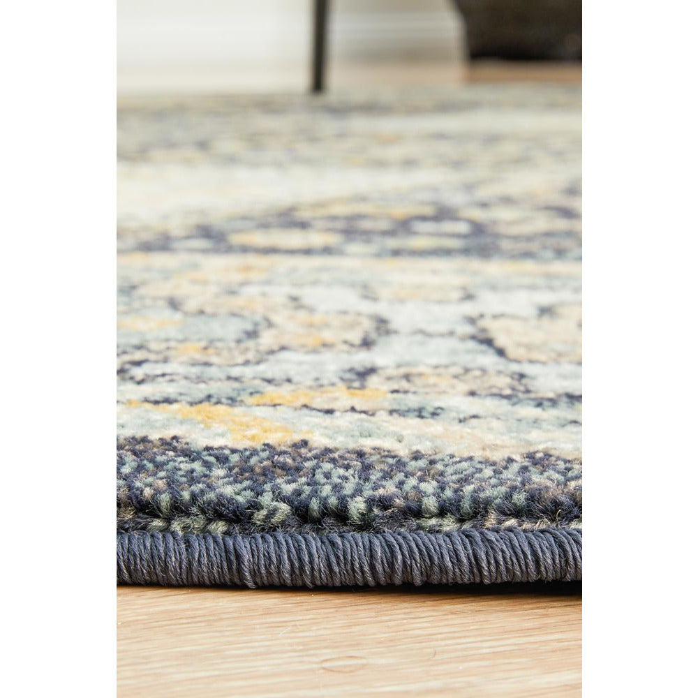 Tivoli 2780 Navy Blue Multi Colour Transitional Round Rug - Rugs Of Beauty - 8