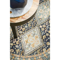 Tivoli 2780 Navy Blue Multi Colour Transitional Round Rug - Rugs Of Beauty - 5