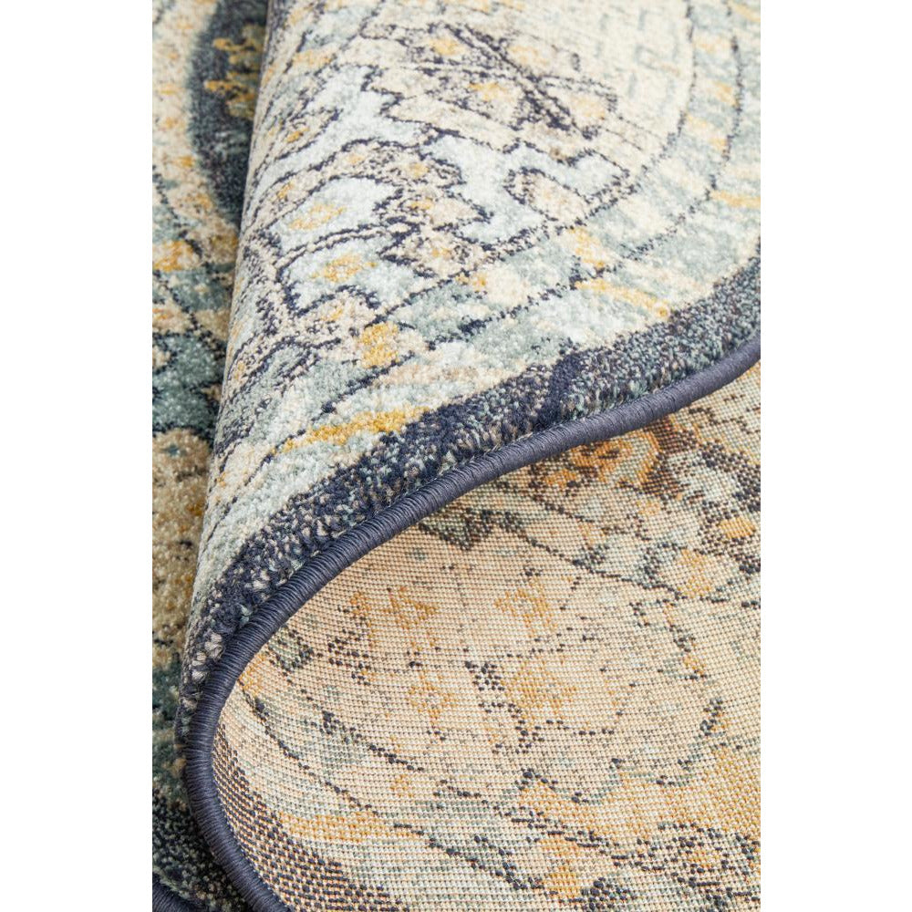 Tivoli 2780 Navy Blue Multi Colour Transitional Round Rug - Rugs Of Beauty - 9