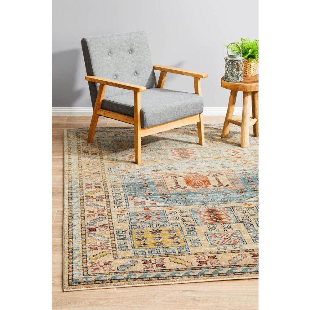 Tivoli 2782 Sky Blue Sand Multi Colour Transitional Rug - Rugs Of Beauty - 2