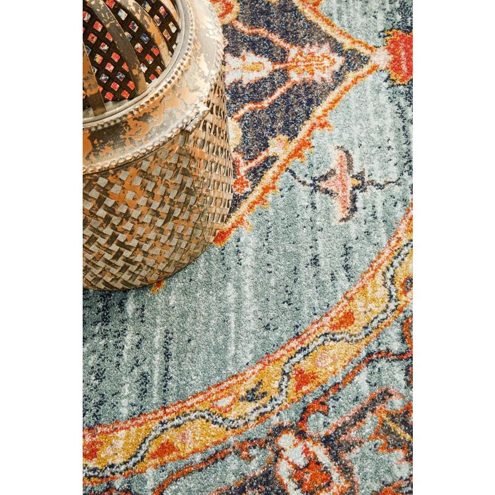 Tivoli 2785 Blue Rust Multi Colour Transitional Round Rug - Rugs Of Beauty - 5