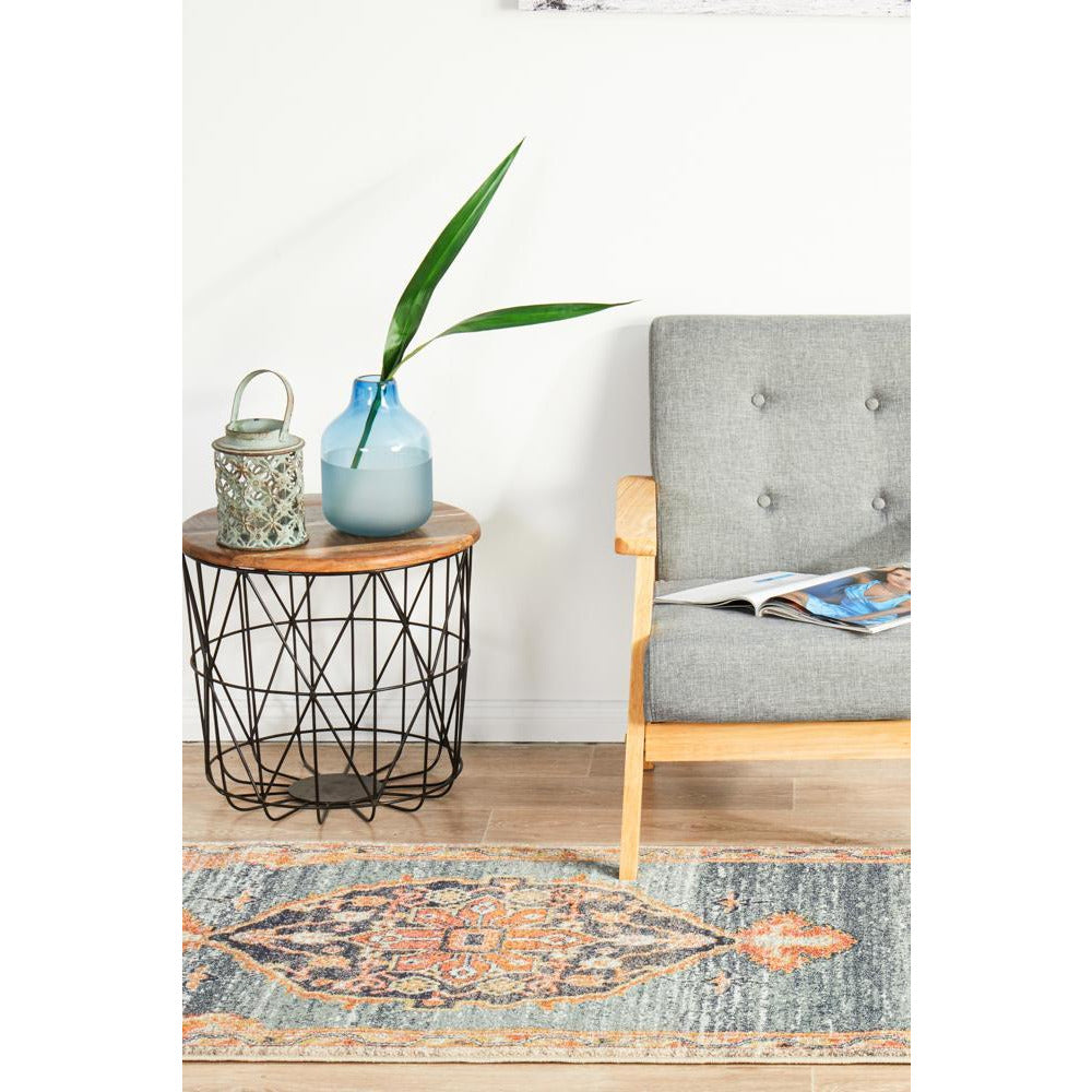 Tivoli 2785 Blue Rust Multi Colour Transitional Runner Rug - Rugs Of Beauty - 4