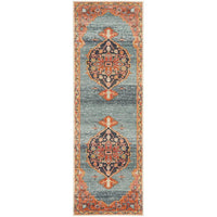 Tivoli 2785 Blue Rust Multi Colour Transitional Runner Rug - Rugs Of Beauty - 1