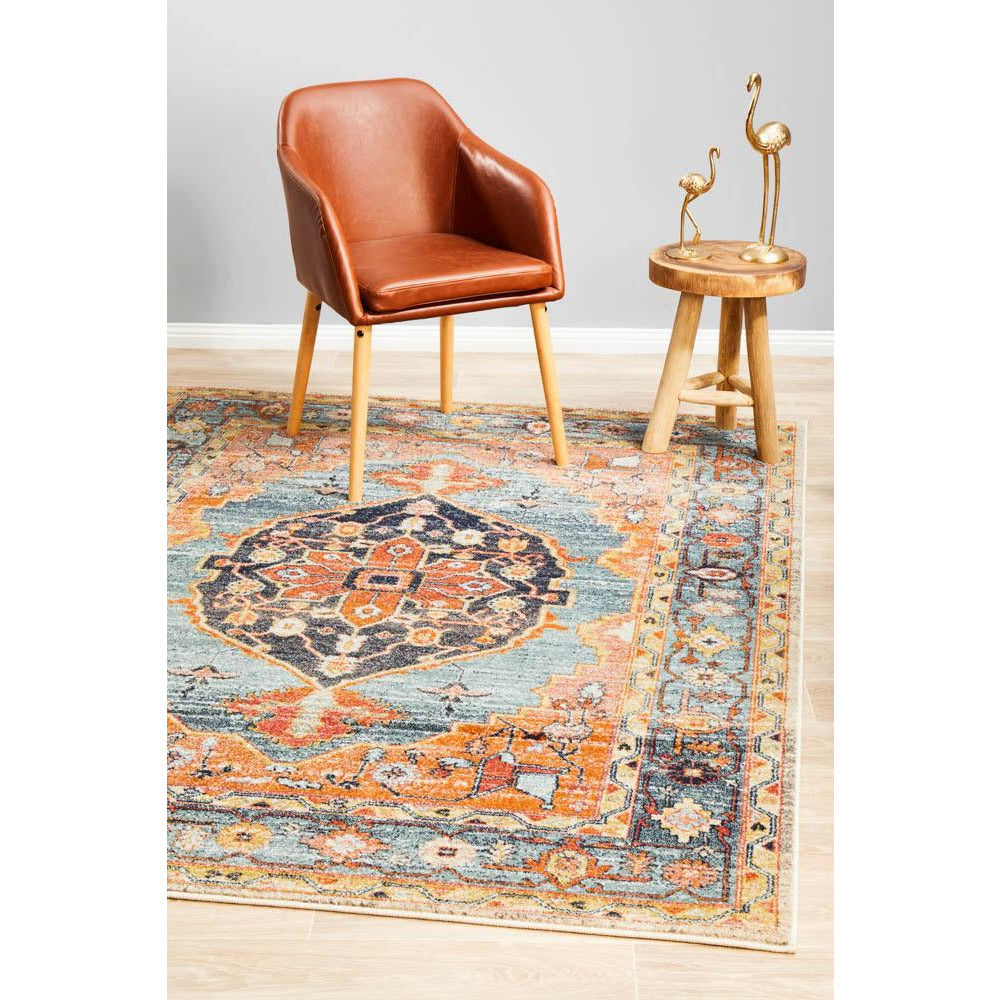 Tivoli 2785 Blue Rust Multi Colour Transitional Rug - Rugs Of Beauty - 4