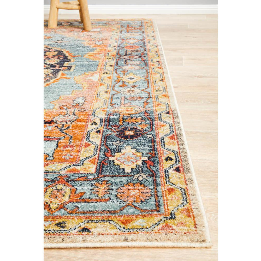 Tivoli 2785 Blue Rust Multi Colour Transitional Rug - Rugs Of Beauty - 6