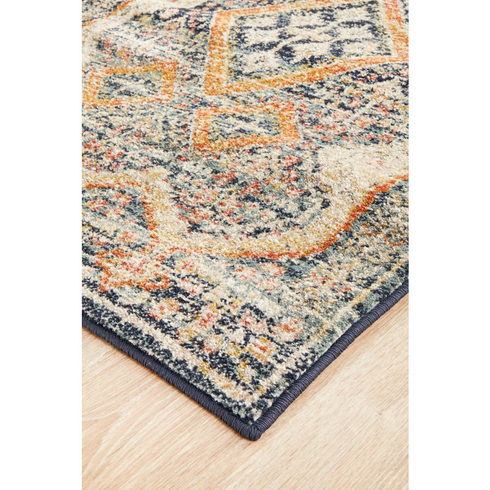 Tivoli 2786 Navy Blue Multi Colour Transitional Runner Rug - Rugs Of Beauty - 7