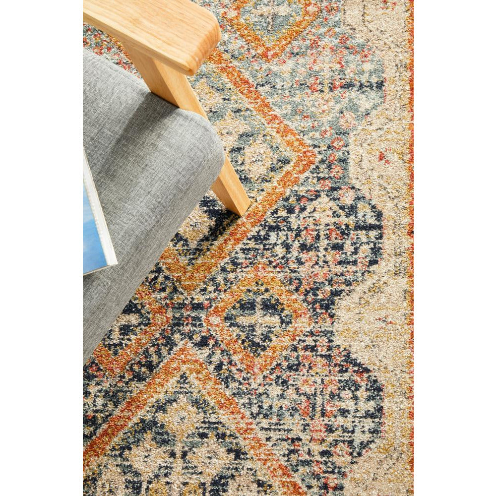 Tivoli 2786 Navy Blue Multi Colour Transitional Runner Rug - Rugs Of Beauty - 5
