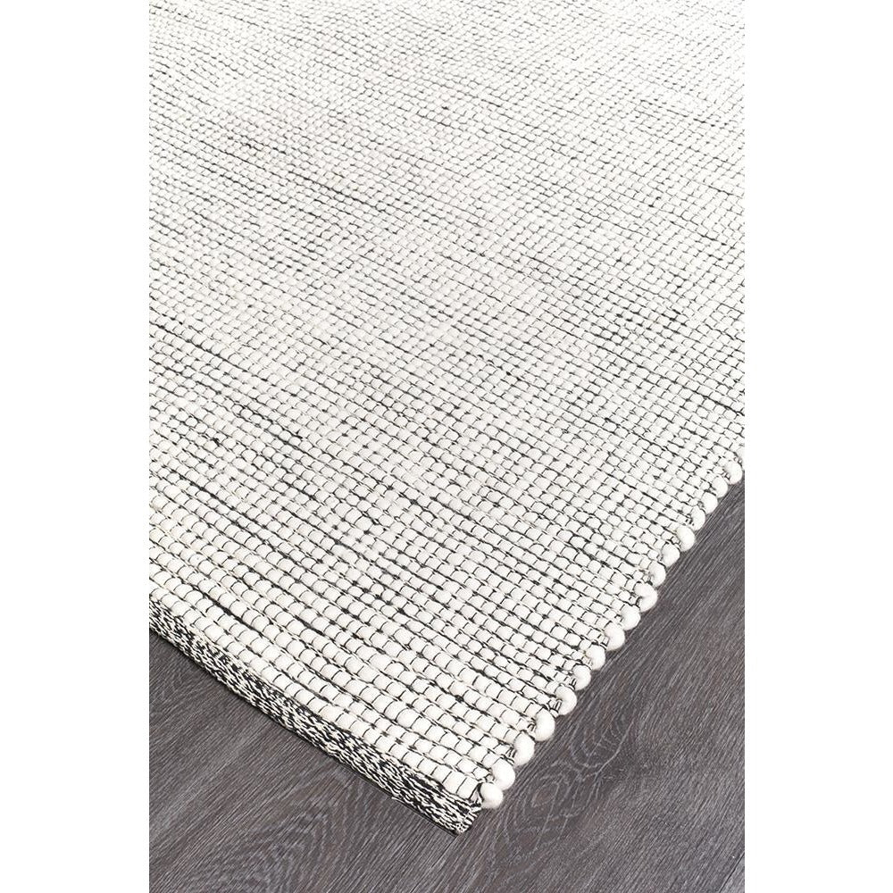 Seljord Black Modern Scandi Wool Rug - Rugs Of Beauty - 2