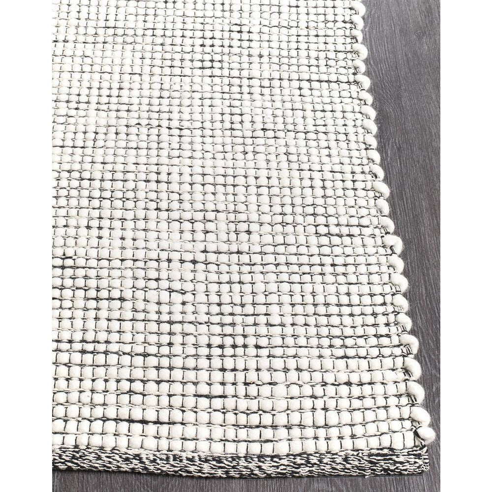 Seljord Black Modern Scandi Wool Rug - Rugs Of Beauty - 3