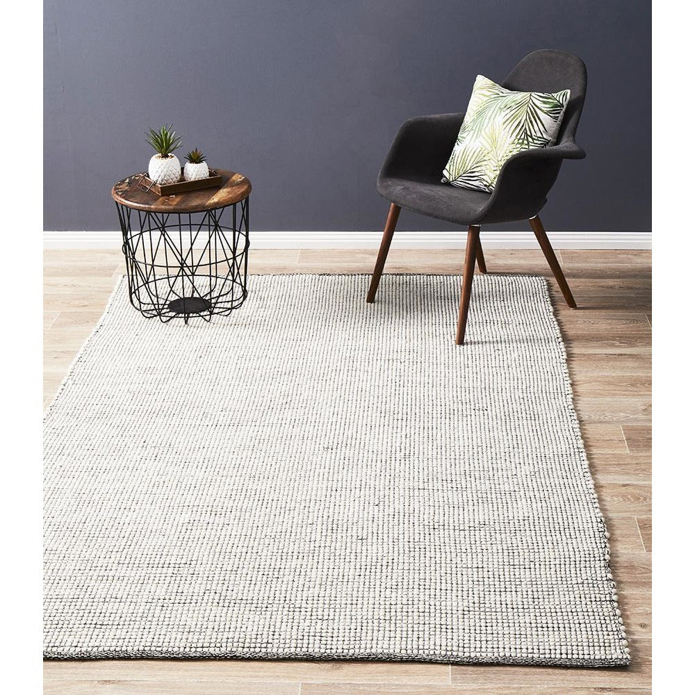Seljord Black Modern Scandi Wool Rug - Rugs Of Beauty - 7