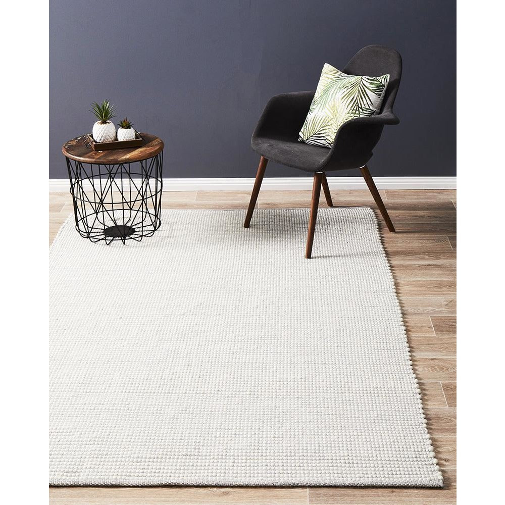 Seljord Grey Modern Scandi Wool Rug - Rugs Of Beauty - 2