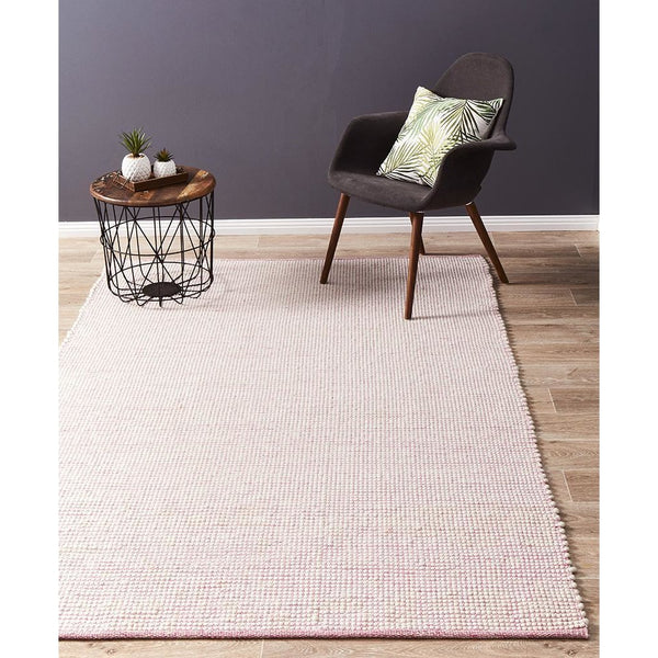 Seljord Pink Modern Scandi Wool Rug - Rugs Of Beauty - 7