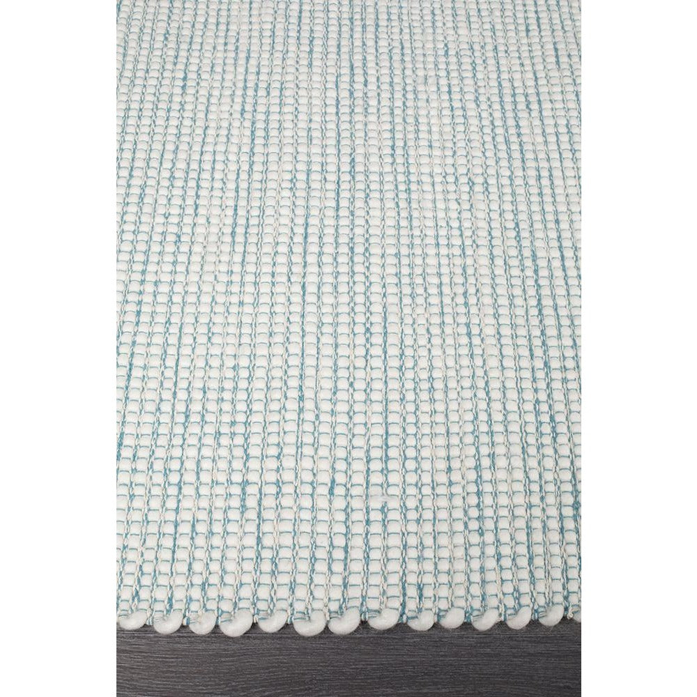 Seljord Turquoise Blue Modern Scandi Wool Rug - Rugs Of Beauty - 4